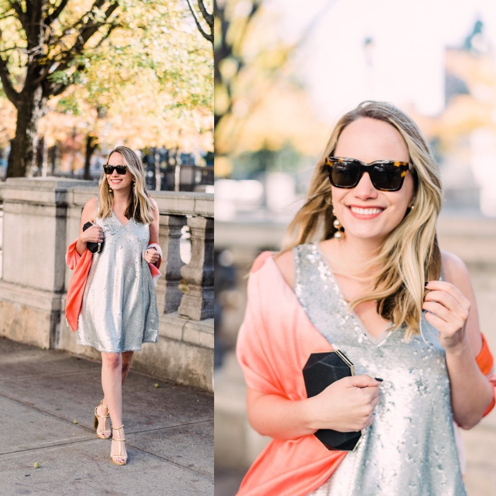 Rachel Roy Dress Silver Shift Slip Sequin Mini Cocktail Party Holiday Party Y2k